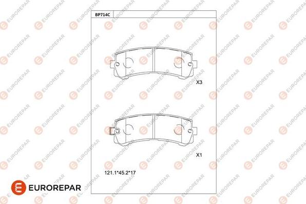 EUROREPAR 1681284780 - Тормозные колодки, дисковые, комплект autodnr.net