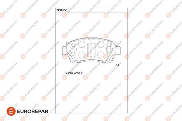 EUROREPAR 1681285080 - Тормозные колодки, дисковые, комплект avtokuzovplus.com.ua