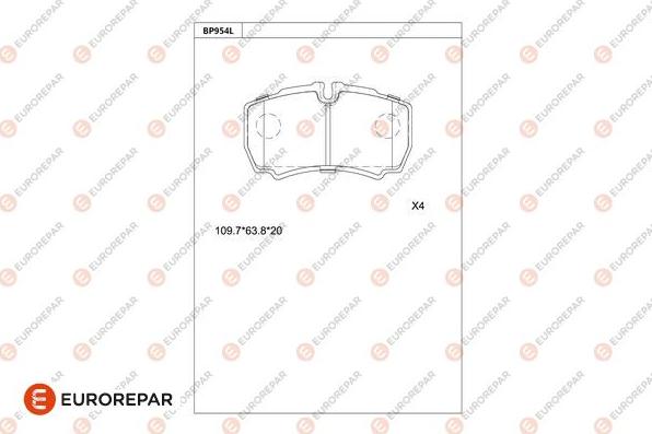 EUROREPAR 1681286180 - Тормозные колодки, дисковые, комплект avtokuzovplus.com.ua