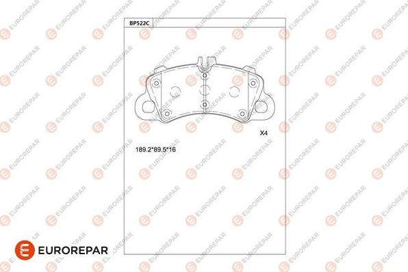 EUROREPAR 1681288080 - Гальмівні колодки, дискові гальма autocars.com.ua