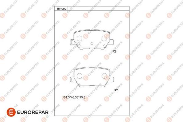 EUROREPAR 1681290580 - Гальмівні колодки, дискові гальма autocars.com.ua