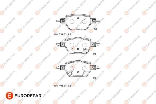 EUROREPAR 1681298880 - Гальмівні колодки, дискові гальма autocars.com.ua