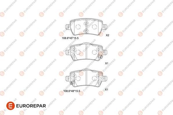 EUROREPAR 1681301180 - Гальмівні колодки, дискові гальма autocars.com.ua
