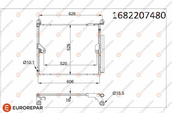 EUROREPAR 1682207480 - Конденсатор, кондиціонер autocars.com.ua