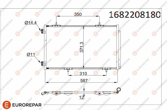 EUROREPAR 1682208180 - Конденсатор, кондиціонер autocars.com.ua