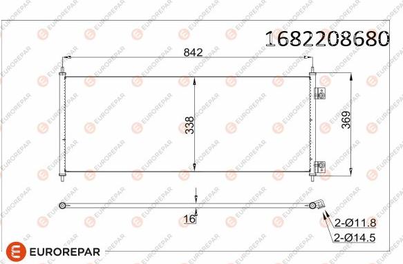 EUROREPAR 1682208680 - Конденсатор кондиционера autodnr.net