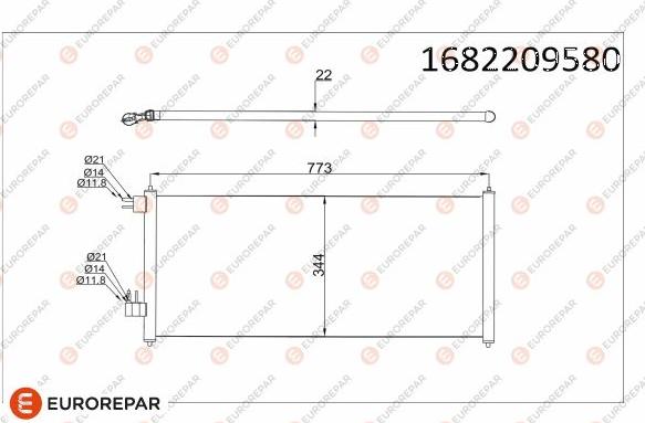 EUROREPAR 1682209580 - Конденсатор, кондиціонер autocars.com.ua