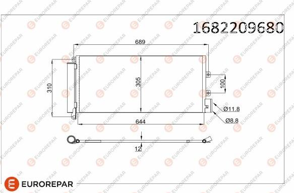 EUROREPAR 1682209680 - Конденсатор, кондиціонер autocars.com.ua