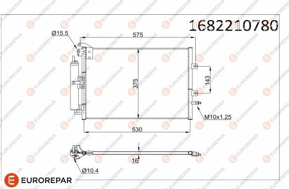 EUROREPAR 1682210780 - Конденсатор, кондиціонер autocars.com.ua