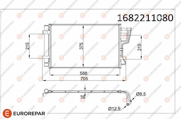 EUROREPAR 1682211080 - Конденсатор, кондиціонер autocars.com.ua
