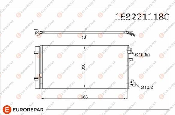 EUROREPAR 1682211180 - Конденсатор, кондиціонер autocars.com.ua