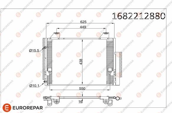 EUROREPAR 1682212880 - Конденсатор, кондиціонер autocars.com.ua