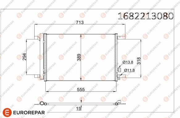 EUROREPAR 1682213080 - Конденсатор кондиционера avtokuzovplus.com.ua