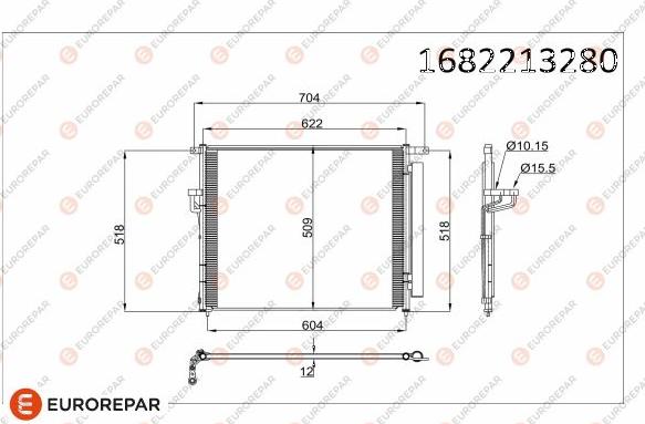 EUROREPAR 1682213280 - Конденсатор, кондиціонер autocars.com.ua