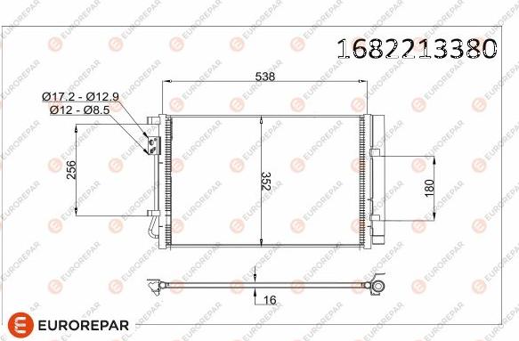 EUROREPAR 1682213380 - Конденсатор, кондиціонер autocars.com.ua