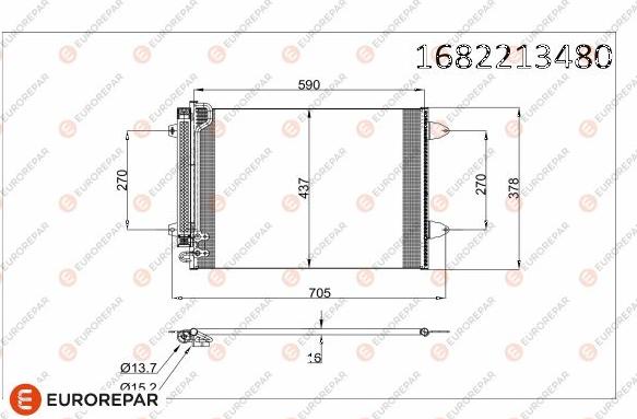 EUROREPAR 1682213480 - Конденсатор кондиционера avtokuzovplus.com.ua