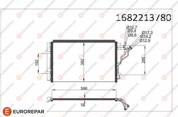 EUROREPAR 1682213780 - Конденсатор, кондиціонер autocars.com.ua