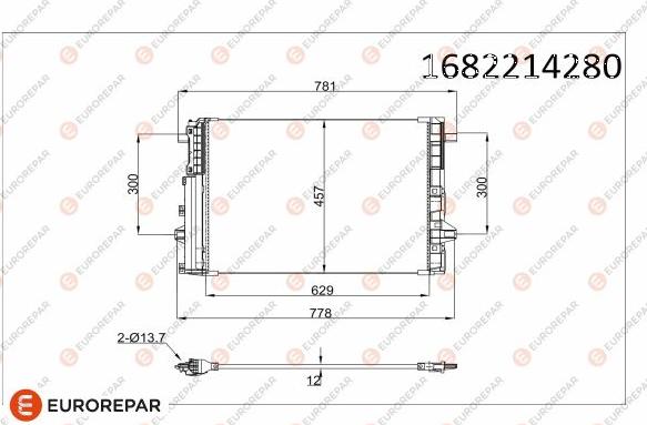 EUROREPAR 1682214280 - Конденсатор кондиционера autodnr.net