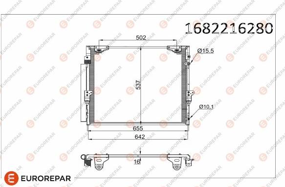 EUROREPAR 1682216280 - Конденсатор, кондиціонер autocars.com.ua