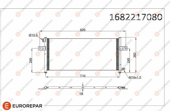 EUROREPAR 1682217080 - Конденсатор, кондиціонер autocars.com.ua