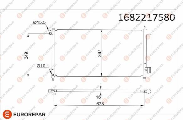 EUROREPAR 1682217580 - Конденсатор, кондиціонер autocars.com.ua