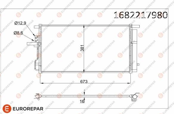 EUROREPAR 1682217980 - Конденсатор, кондиціонер autocars.com.ua