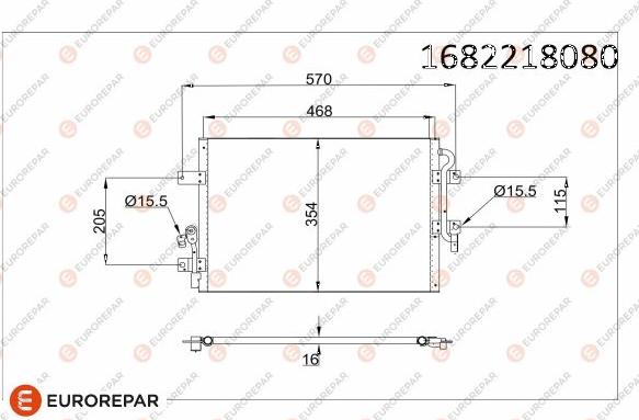 EUROREPAR 1682218080 - Конденсатор, кондиціонер autocars.com.ua