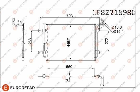 EUROREPAR 1682218980 - Конденсатор, кондиціонер autocars.com.ua