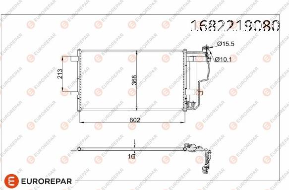 EUROREPAR 1682219080 - Конденсатор, кондиціонер autocars.com.ua
