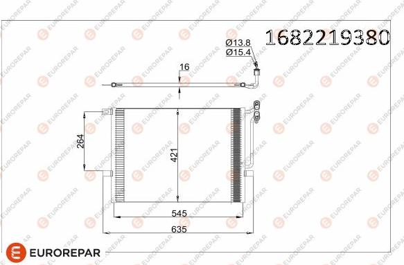 EUROREPAR 1682219380 - Конденсатор, кондиціонер autocars.com.ua