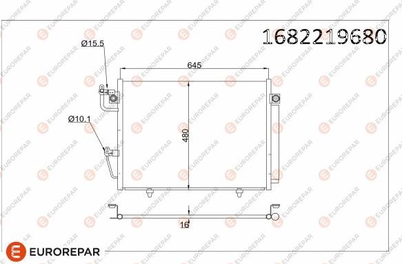 EUROREPAR 1682219680 - Конденсатор, кондиціонер autocars.com.ua