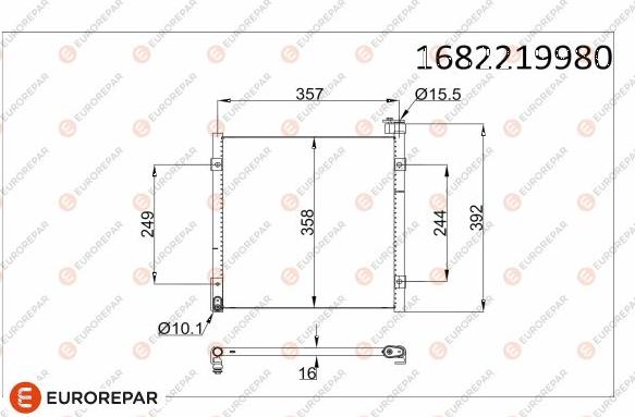 EUROREPAR 1682219980 - Конденсатор, кондиціонер autocars.com.ua