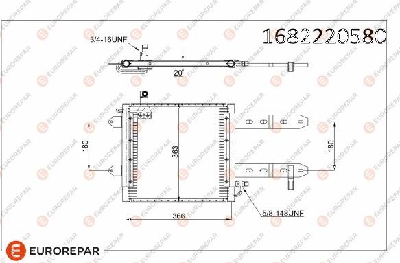 EUROREPAR 1682220580 - Конденсатор кондиционера avtokuzovplus.com.ua