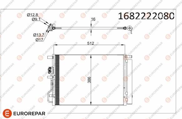 EUROREPAR 1682222080 - Конденсатор, кондиціонер autocars.com.ua