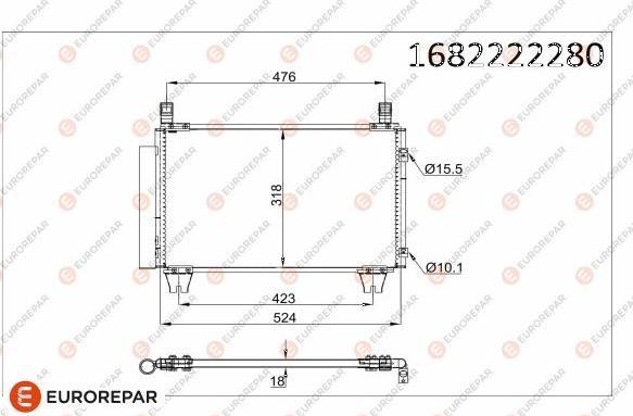 EUROREPAR 1682222280 - Конденсатор, кондиціонер autocars.com.ua