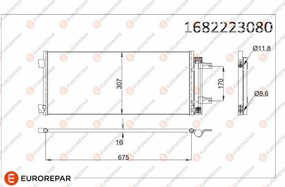 EUROREPAR 1682223080 - Конденсатор, кондиціонер autocars.com.ua