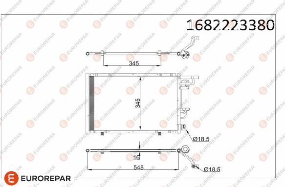 EUROREPAR 1682223380 - Конденсатор, кондиціонер autocars.com.ua