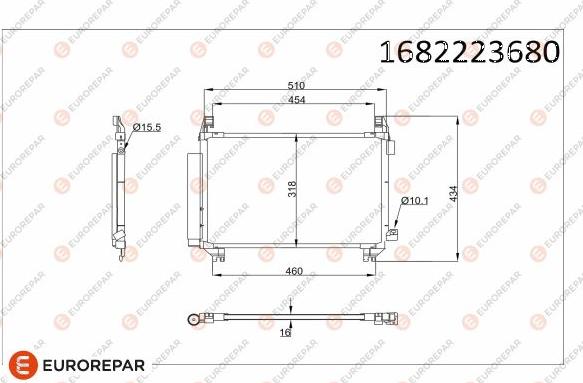 EUROREPAR 1682223680 - Конденсатор, кондиціонер autocars.com.ua