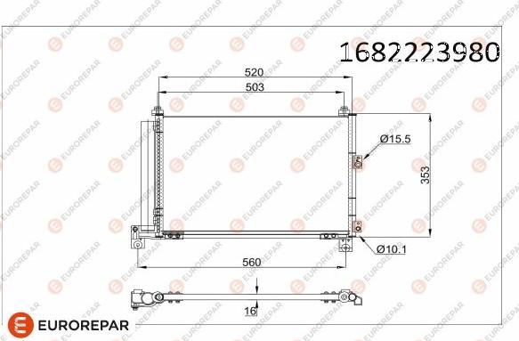 EUROREPAR 1682223980 - Конденсатор, кондиціонер autocars.com.ua