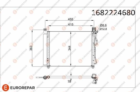 EUROREPAR 1682224680 - Конденсатор, кондиціонер autocars.com.ua