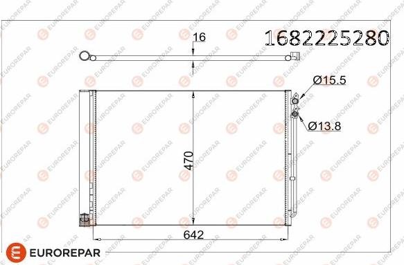 EUROREPAR 1682225280 - Конденсатор кондиционера avtokuzovplus.com.ua