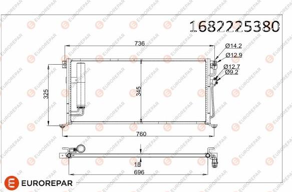 EUROREPAR 1682225380 - Конденсатор, кондиціонер autocars.com.ua