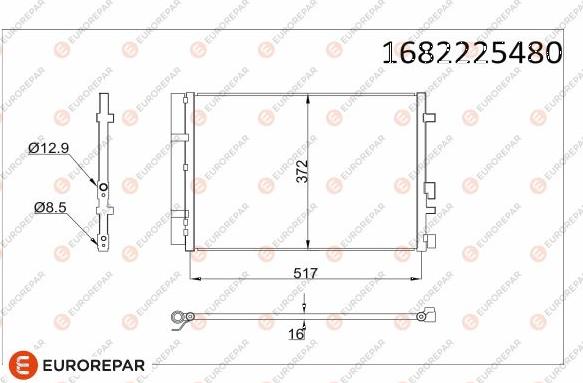 EUROREPAR 1682225480 - Конденсатор, кондиціонер autocars.com.ua