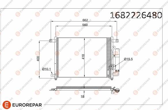 EUROREPAR 1682226480 - Конденсатор, кондиціонер autocars.com.ua