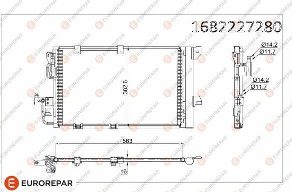 EUROREPAR 1682227280 - Конденсатор, кондиціонер autocars.com.ua