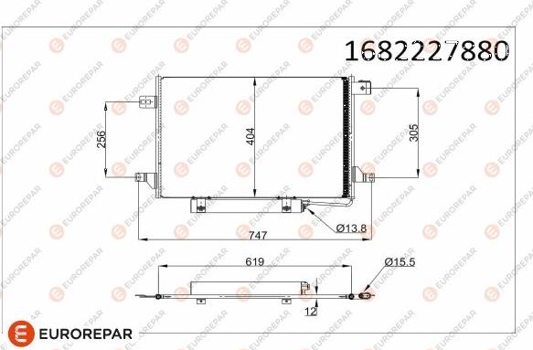 EUROREPAR 1682227880 - Конденсатор, кондиціонер autocars.com.ua