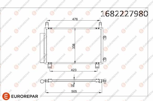 EUROREPAR 1682227980 - Конденсатор, кондиціонер autocars.com.ua