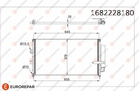 EUROREPAR 1682228180 - Конденсатор кондиционера avtokuzovplus.com.ua