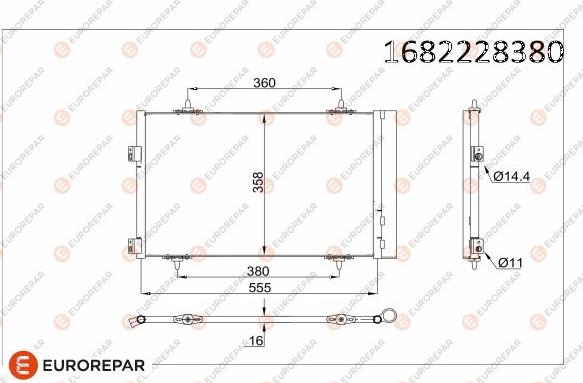 EUROREPAR 1682228380 - Конденсатор, кондиціонер autocars.com.ua