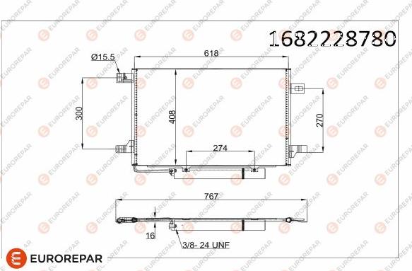 EUROREPAR 1682228780 - Конденсатор кондиционера avtokuzovplus.com.ua